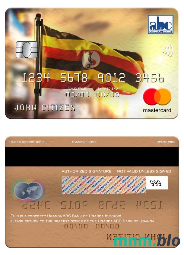 Uganda ABC Bank of Uganda przykład karty mastercard w formacie PSD
